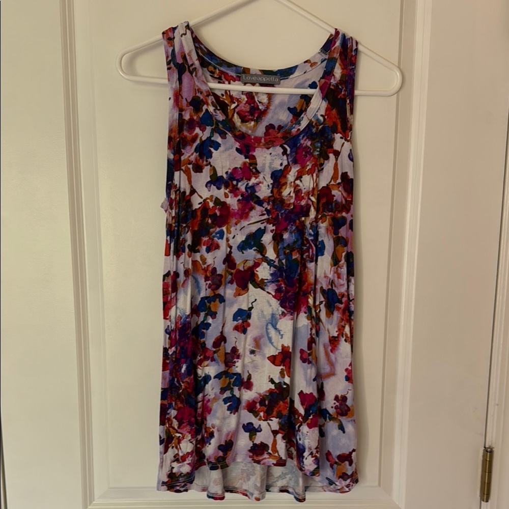 Loveappella Multicolor Floral Tank Top